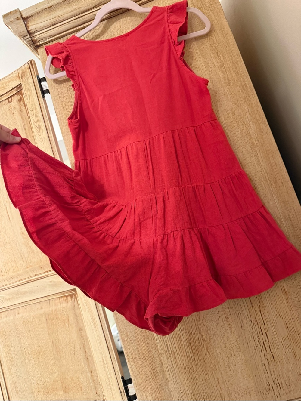 Knot & Key Red Ruffled Tiered Tunic Tank - Picture 4 of 4